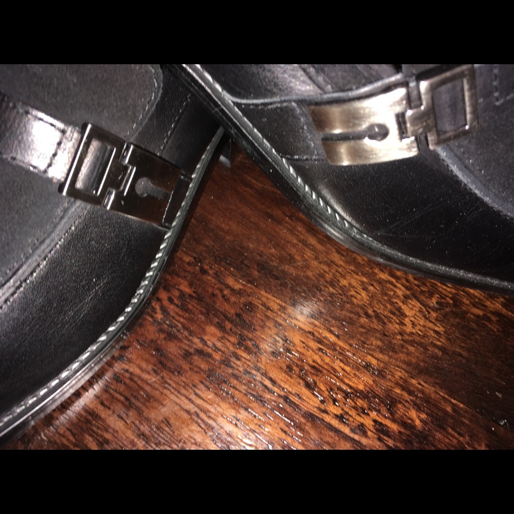 NEW FRATELLI  BLACK SUEDE & LEATHER SLIP-ONS